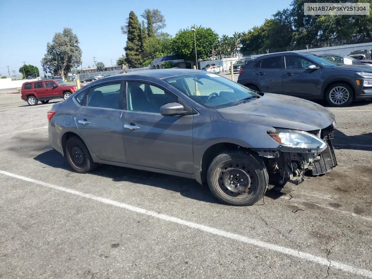 2019 Nissan Sentra S VIN: 3N1AB7AP3KY251304 Lot: 63510195