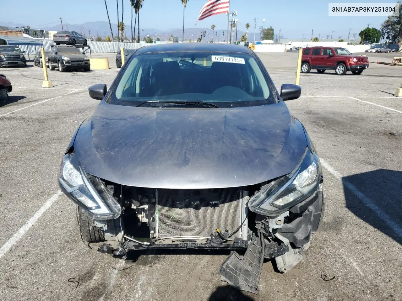 2019 Nissan Sentra S VIN: 3N1AB7AP3KY251304 Lot: 63510195