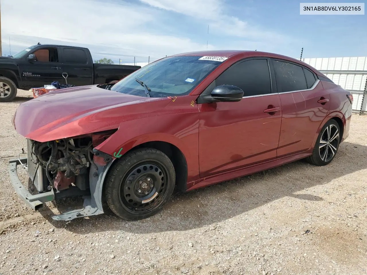 2020 Nissan Sentra Sr VIN: 3N1AB8DV6LY302165 Lot: 55838135