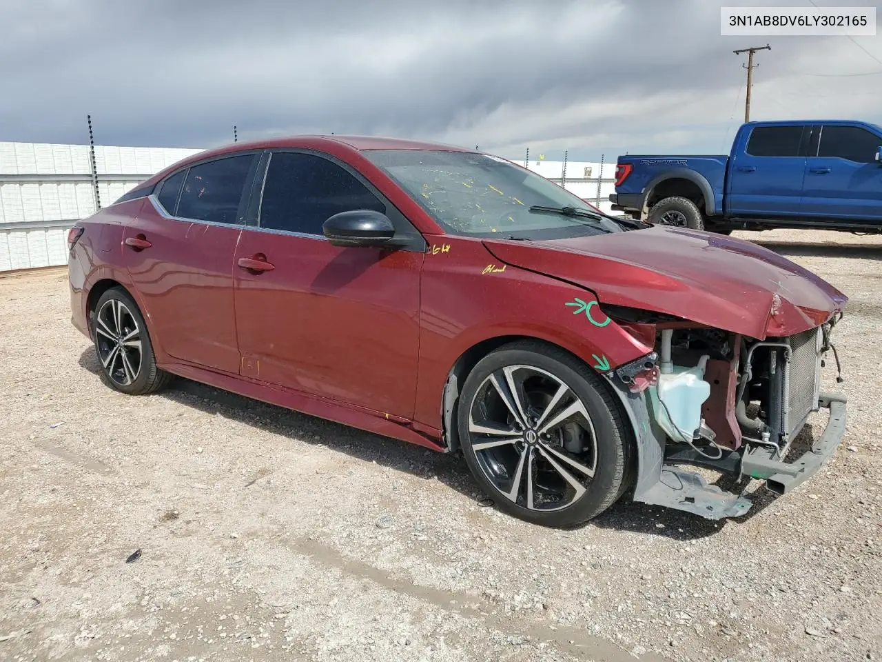 2020 Nissan Sentra Sr VIN: 3N1AB8DV6LY302165 Lot: 55838135