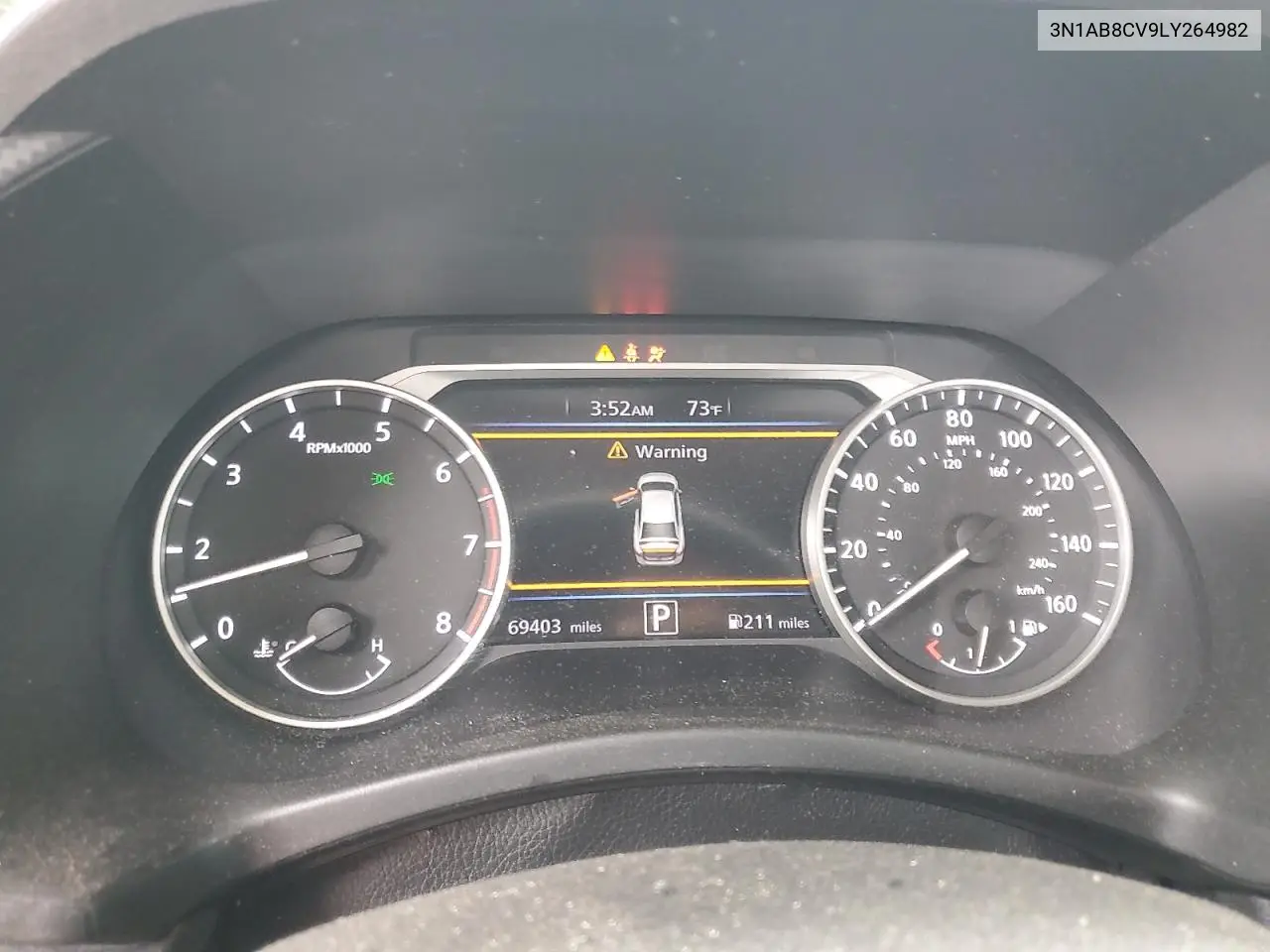 2020 Nissan Sentra Sv VIN: 3N1AB8CV9LY264982 Lot: 56801445