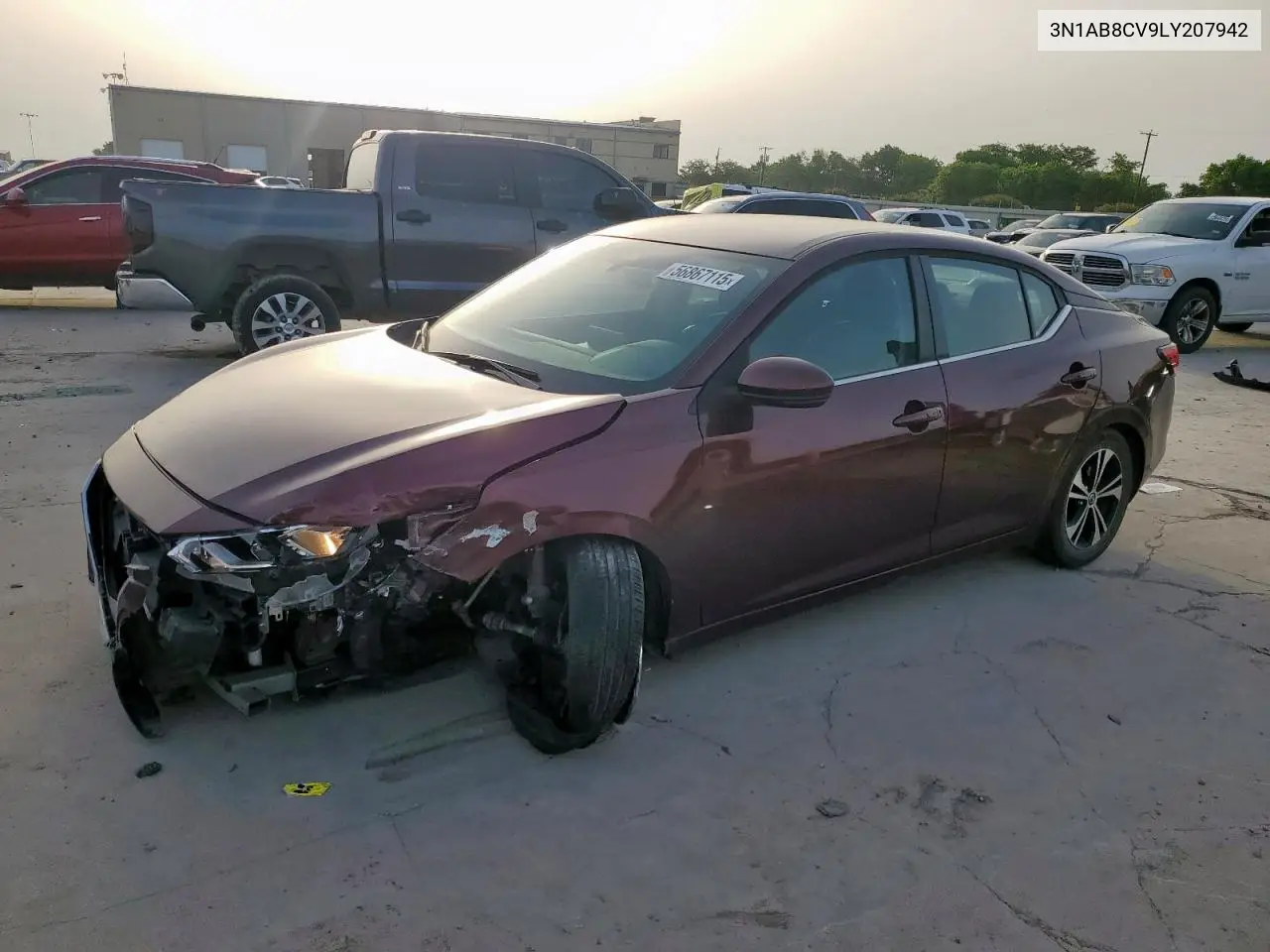 2020 Nissan Sentra Sv VIN: 3N1AB8CV9LY207942 Lot: 56867115