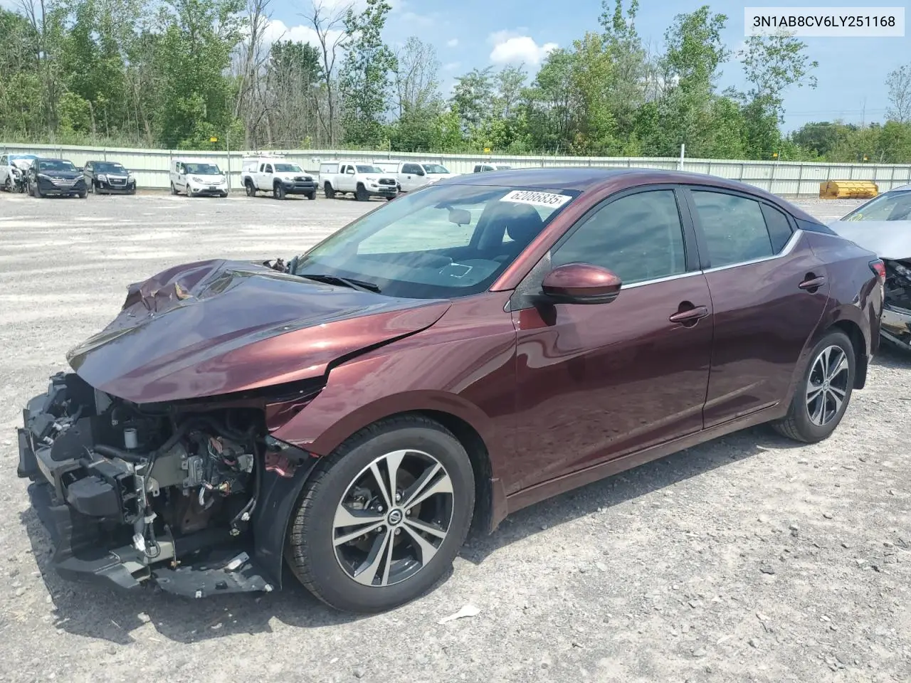 2020 Nissan Sentra Sv VIN: 3N1AB8CV6LY251168 Lot: 62086835