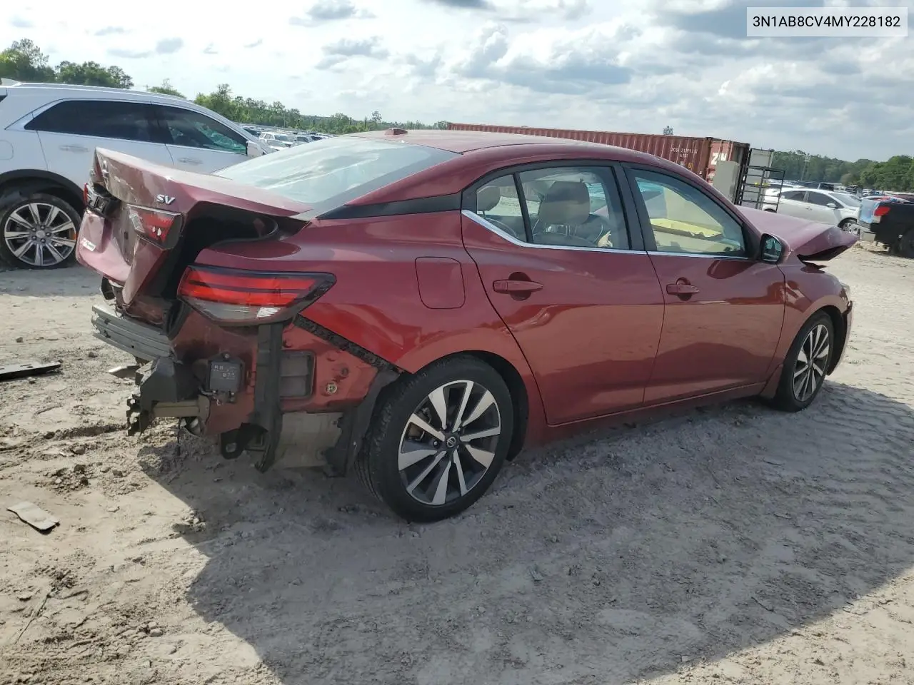 2021 Nissan Sentra Sv VIN: 3N1AB8CV4MY228182 Lot: 55973255