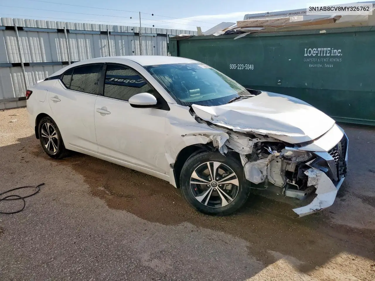 2021 Nissan Sentra Sv VIN: 3N1AB8CV8MY326762 Lot: 60917375