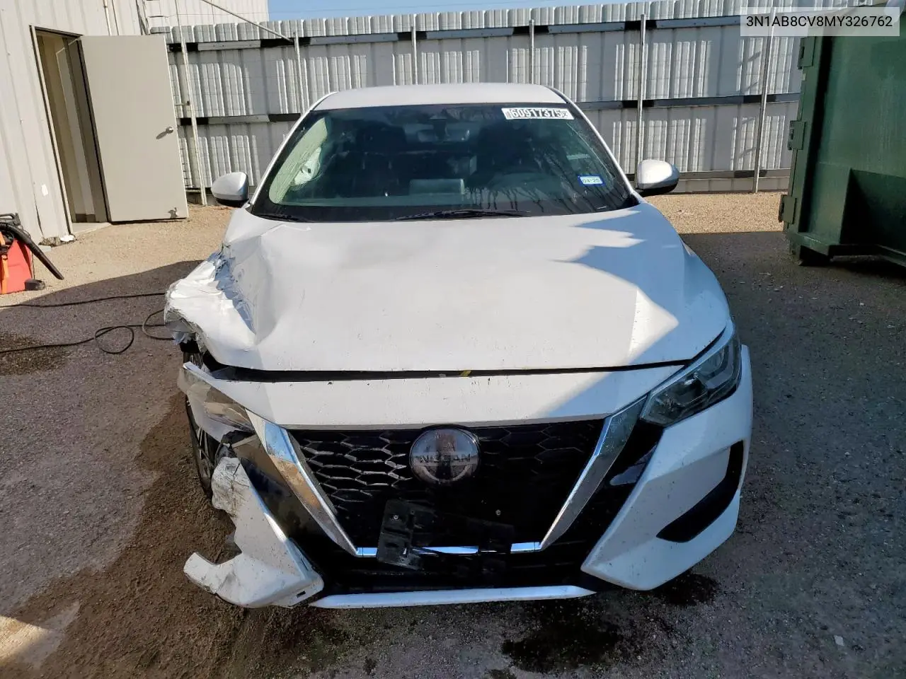 2021 Nissan Sentra Sv VIN: 3N1AB8CV8MY326762 Lot: 60917375