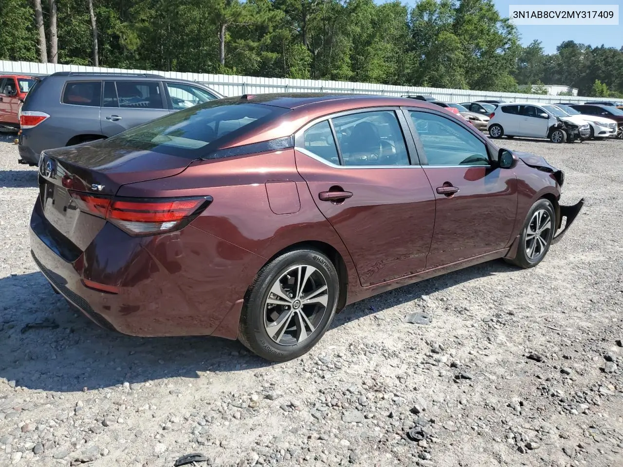 2021 Nissan Sentra Sv VIN: 3N1AB8CV2MY317409 Lot: 62712215