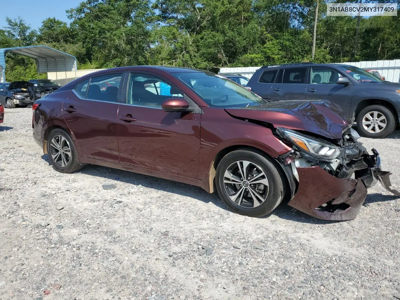 2021 Nissan Sentra Sv VIN: 3N1AB8CV2MY317409 Lot: 62712215