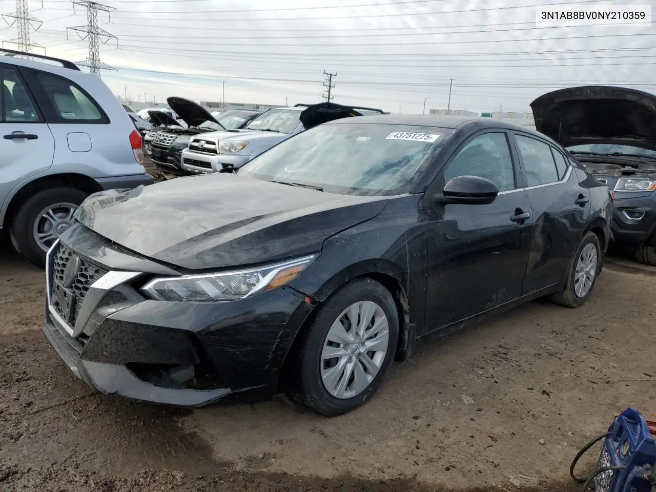 2022 Nissan Sentra S VIN: 3N1AB8BV0NY210359 Lot: 43751275