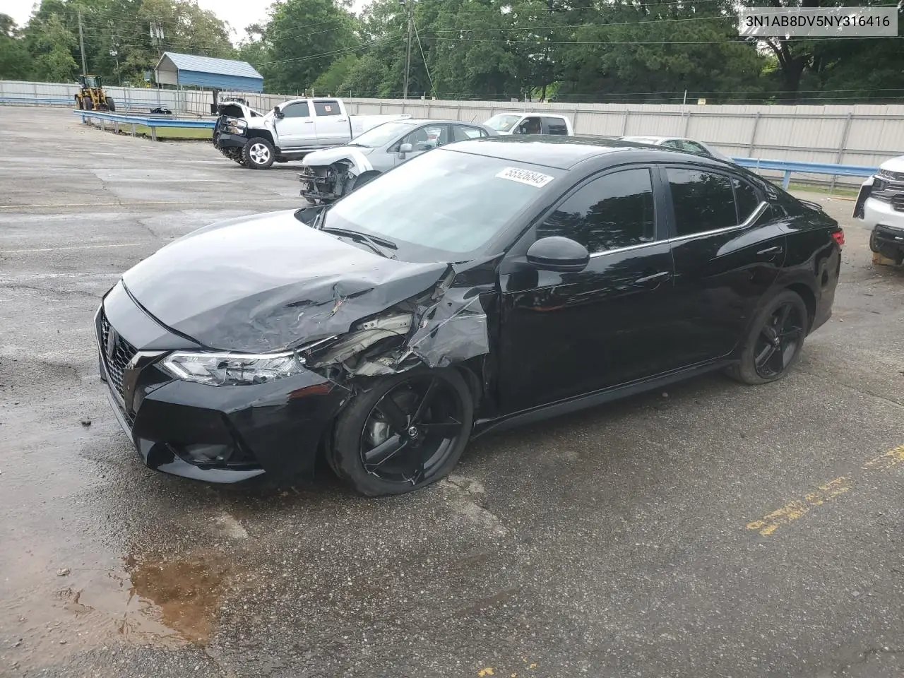 2022 Nissan Sentra Sr VIN: 3N1AB8DV5NY316416 Lot: 55526845
