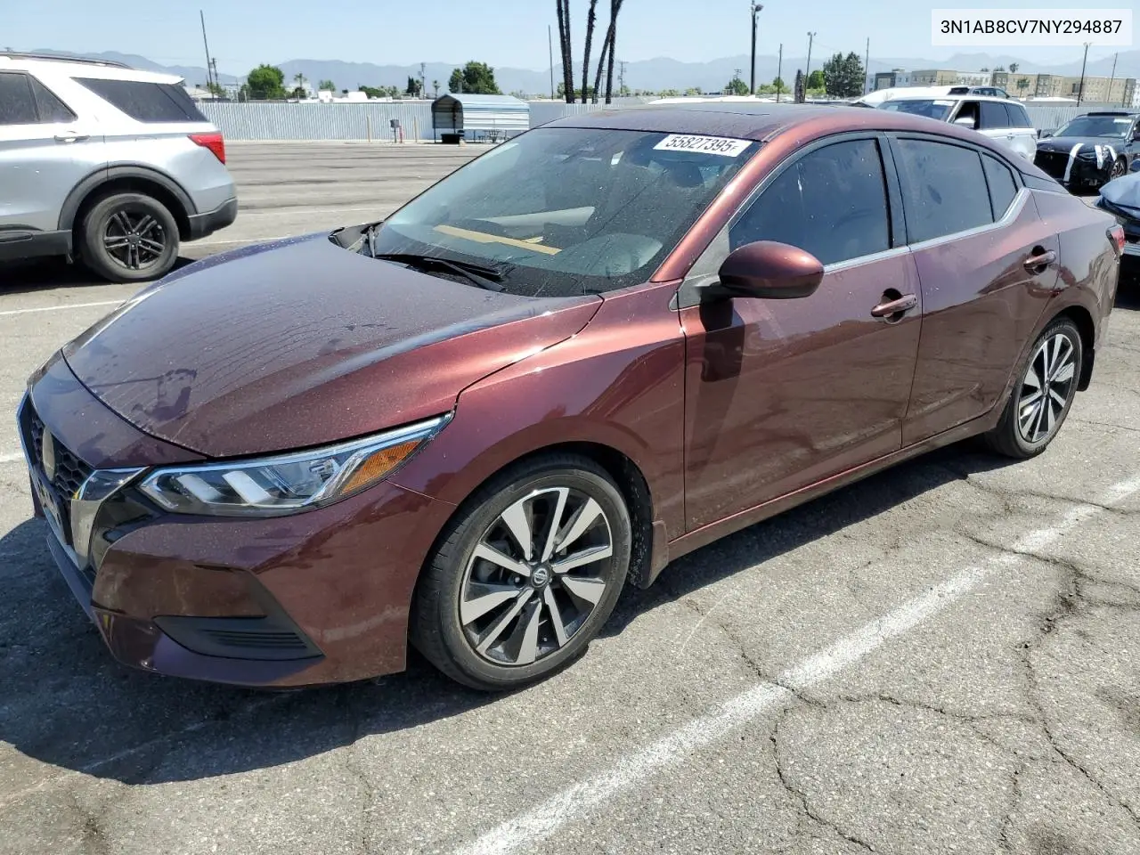 2022 Nissan Sentra Sv VIN: 3N1AB8CV7NY294887 Lot: 55827395