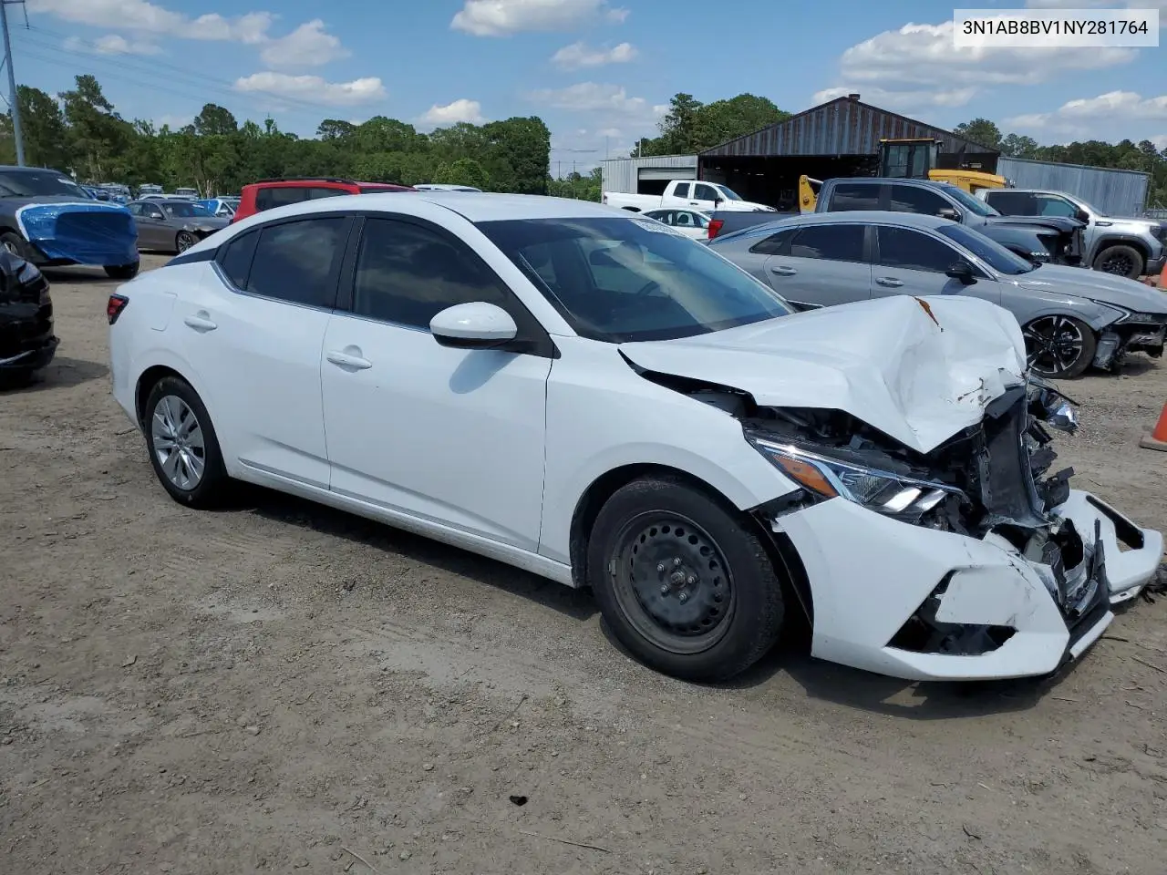 2022 Nissan Sentra S VIN: 3N1AB8BV1NY281764 Lot: 56243535