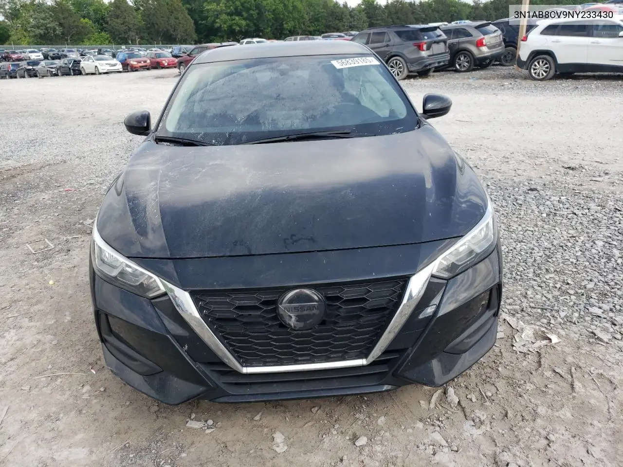 2022 Nissan Sentra Sv VIN: 3N1AB8CV9NY233430 Lot: 56839185