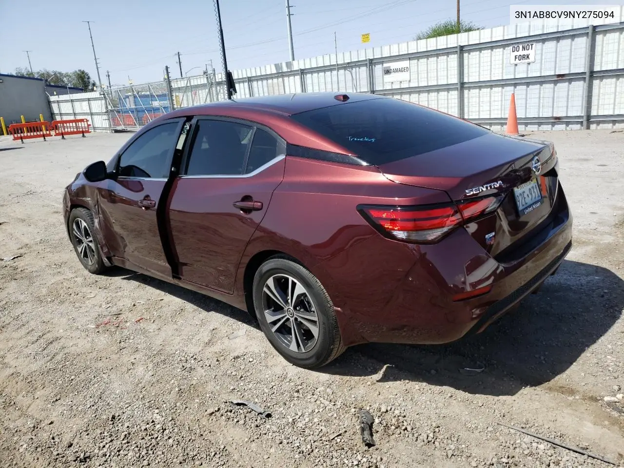 2022 Nissan Sentra Sv VIN: 3N1AB8CV9NY275094 Lot: 57099875