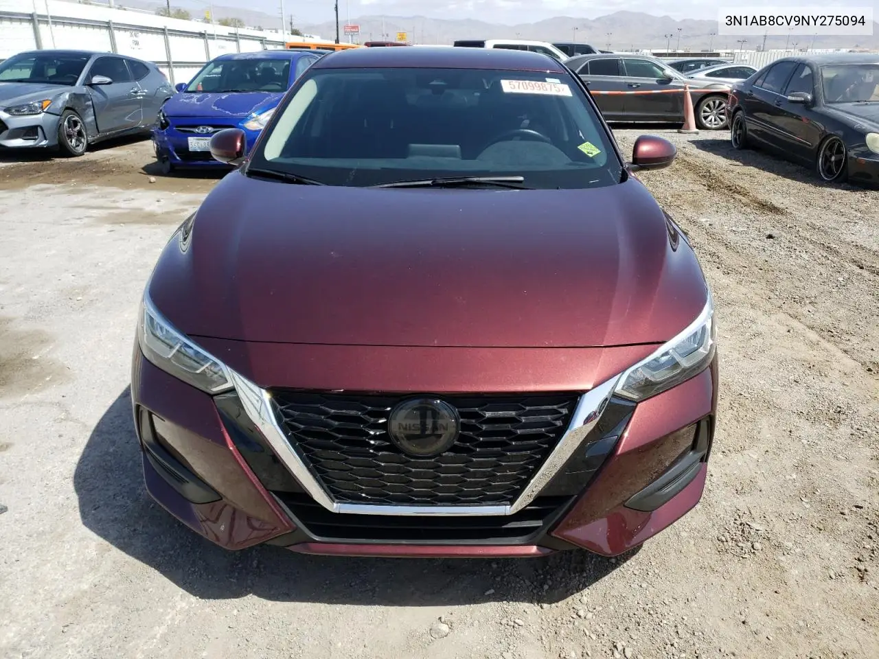 2022 Nissan Sentra Sv VIN: 3N1AB8CV9NY275094 Lot: 57099875