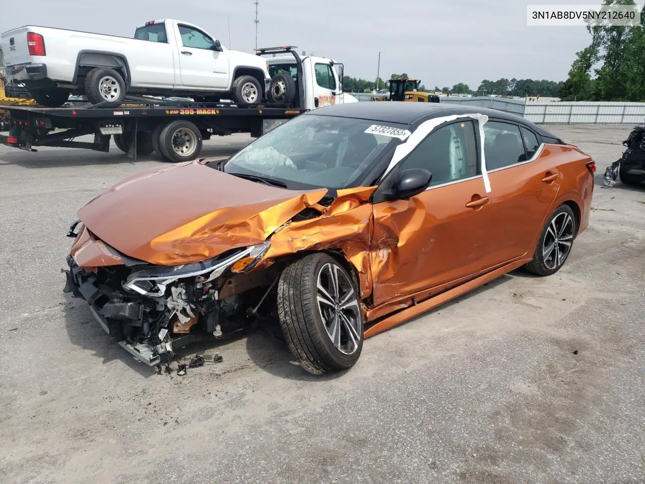 2022 Nissan Sentra Sr VIN: 3N1AB8DV5NY212640 Lot: 57327855