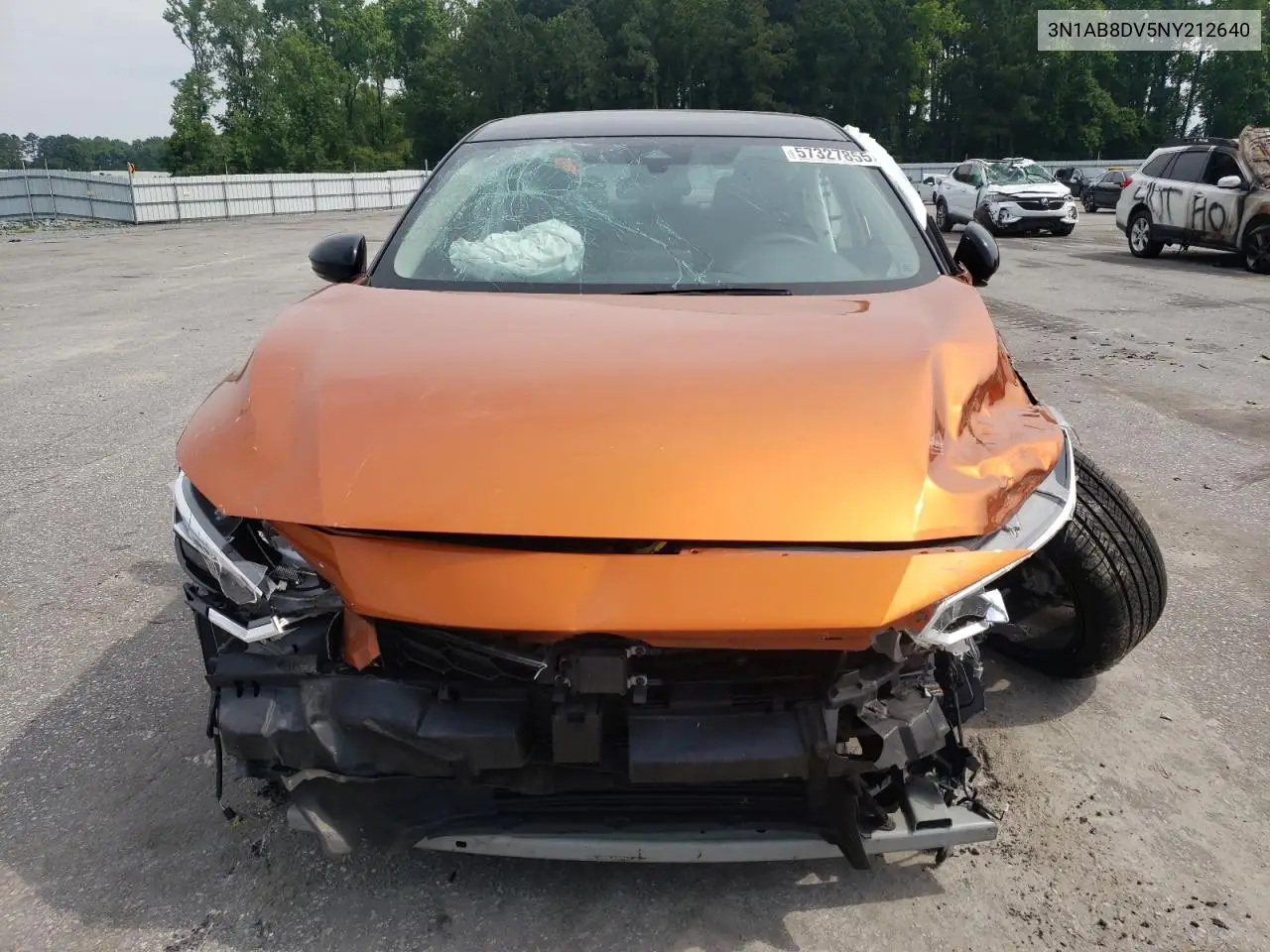 2022 Nissan Sentra Sr VIN: 3N1AB8DV5NY212640 Lot: 57327855