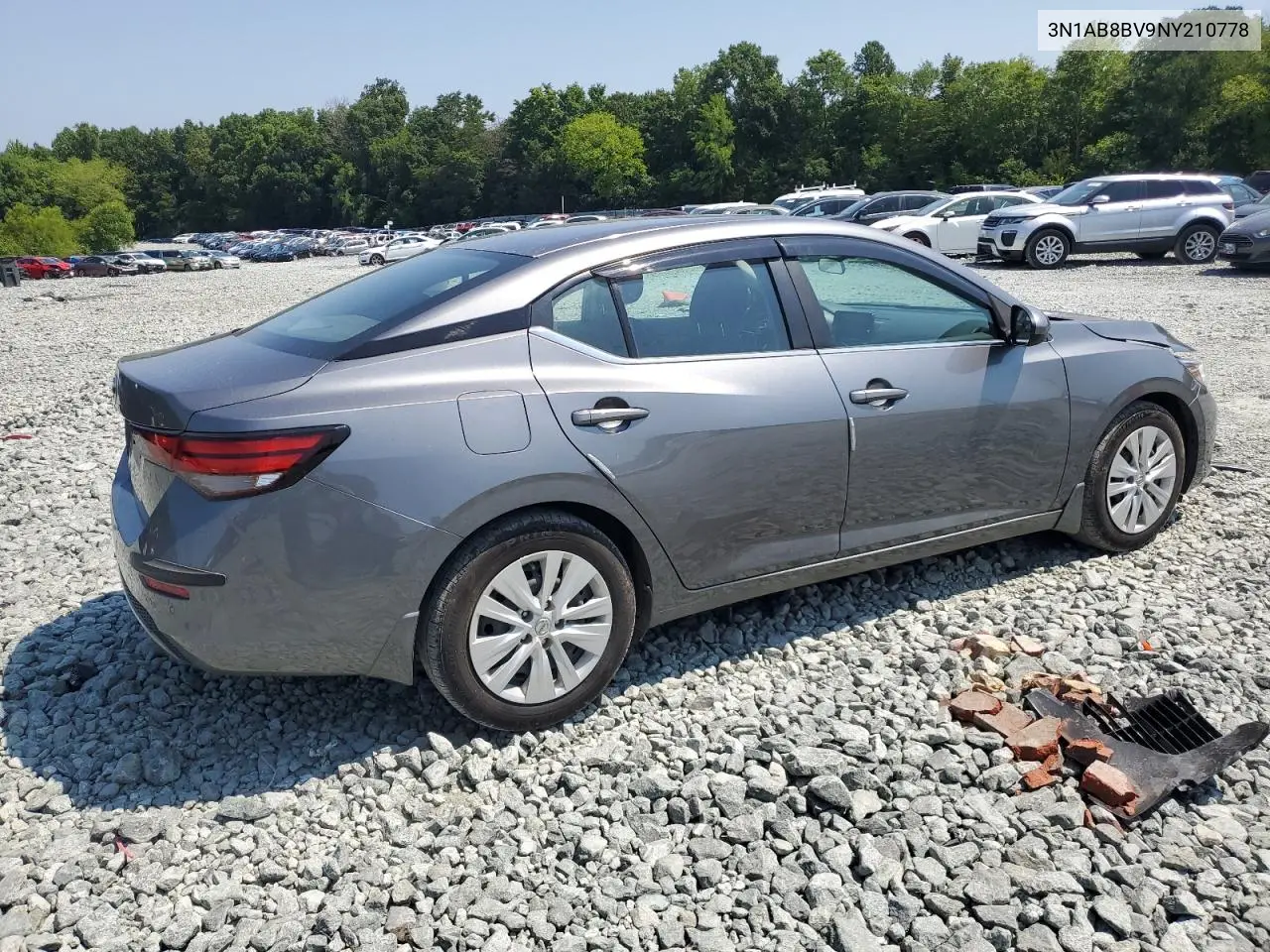2022 Nissan Sentra S VIN: 3N1AB8BV9NY210778 Lot: 62734435