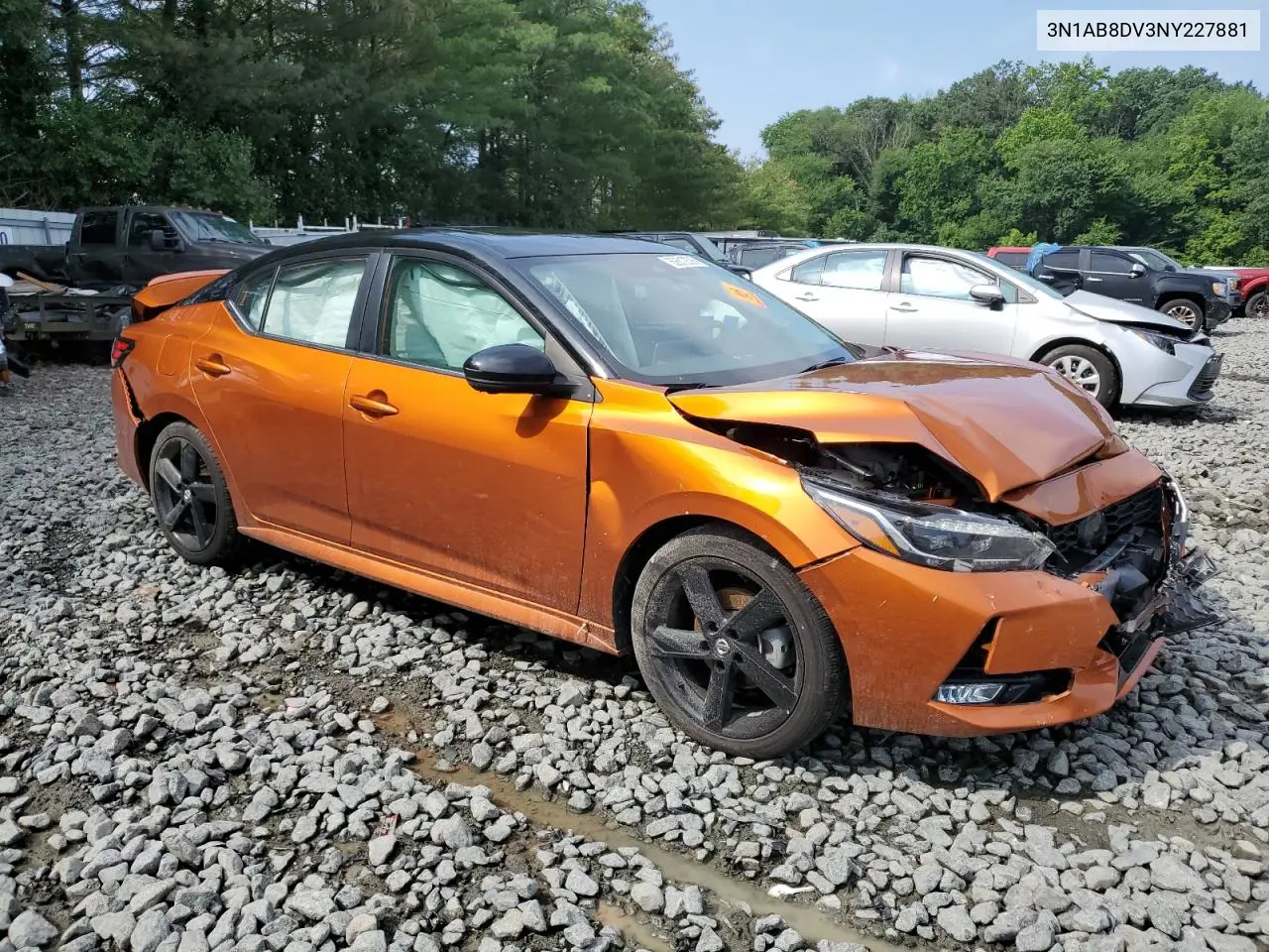 2022 Nissan Sentra Sr VIN: 3N1AB8DV3NY227881 Lot: 62812395