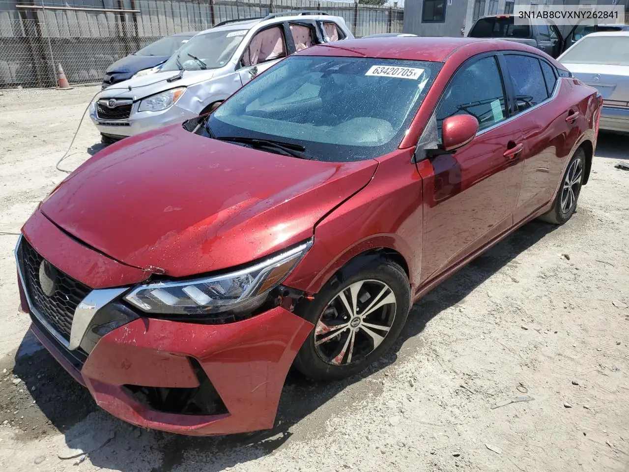 2022 Nissan Sentra Sv VIN: 3N1AB8CVXNY262841 Lot: 63420705