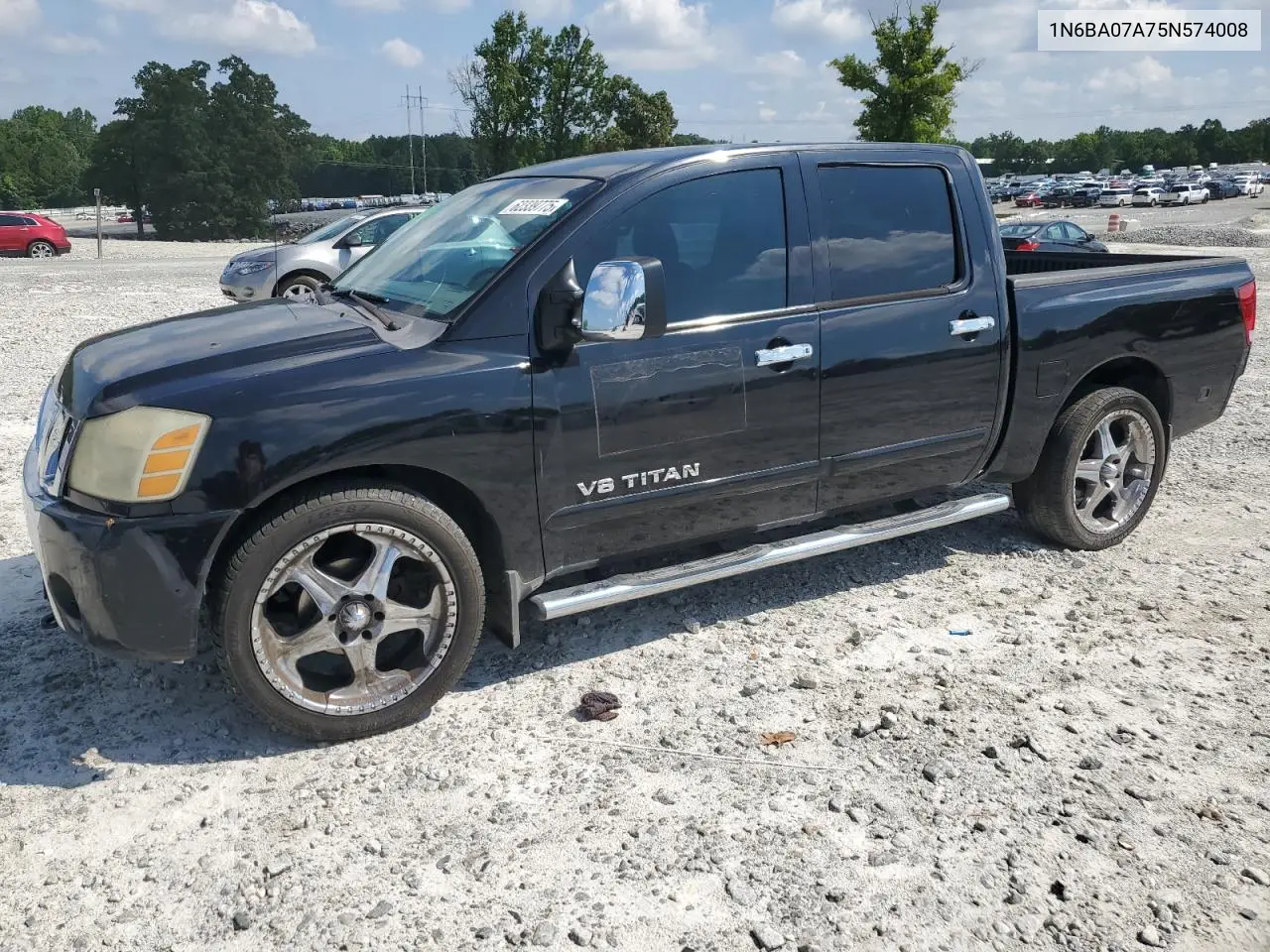 2005 Nissan Titan Xe VIN: 1N6BA07A75N574008 Lot: 62339775