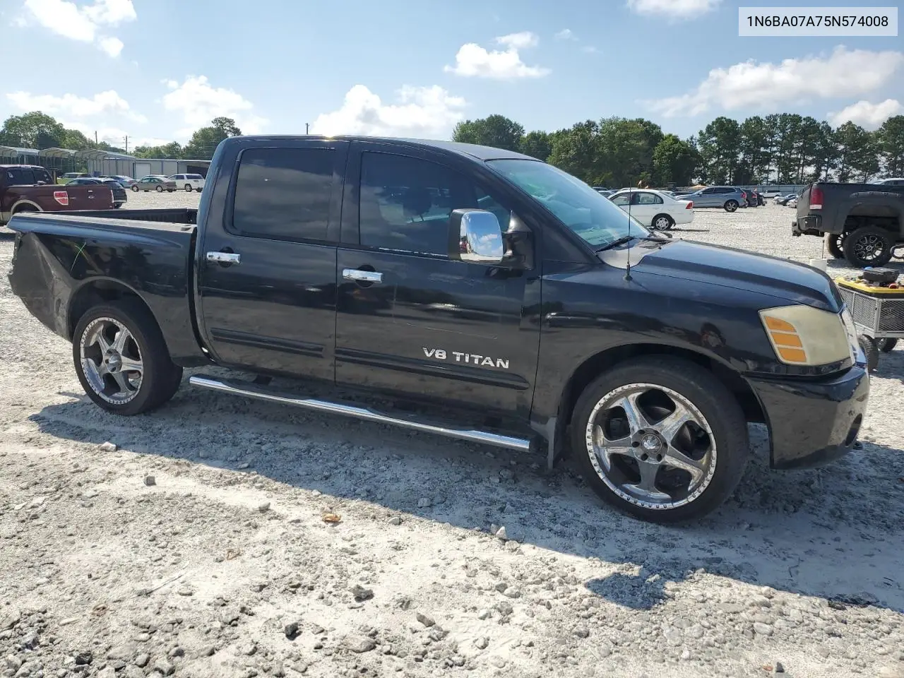 2005 Nissan Titan Xe VIN: 1N6BA07A75N574008 Lot: 62339775