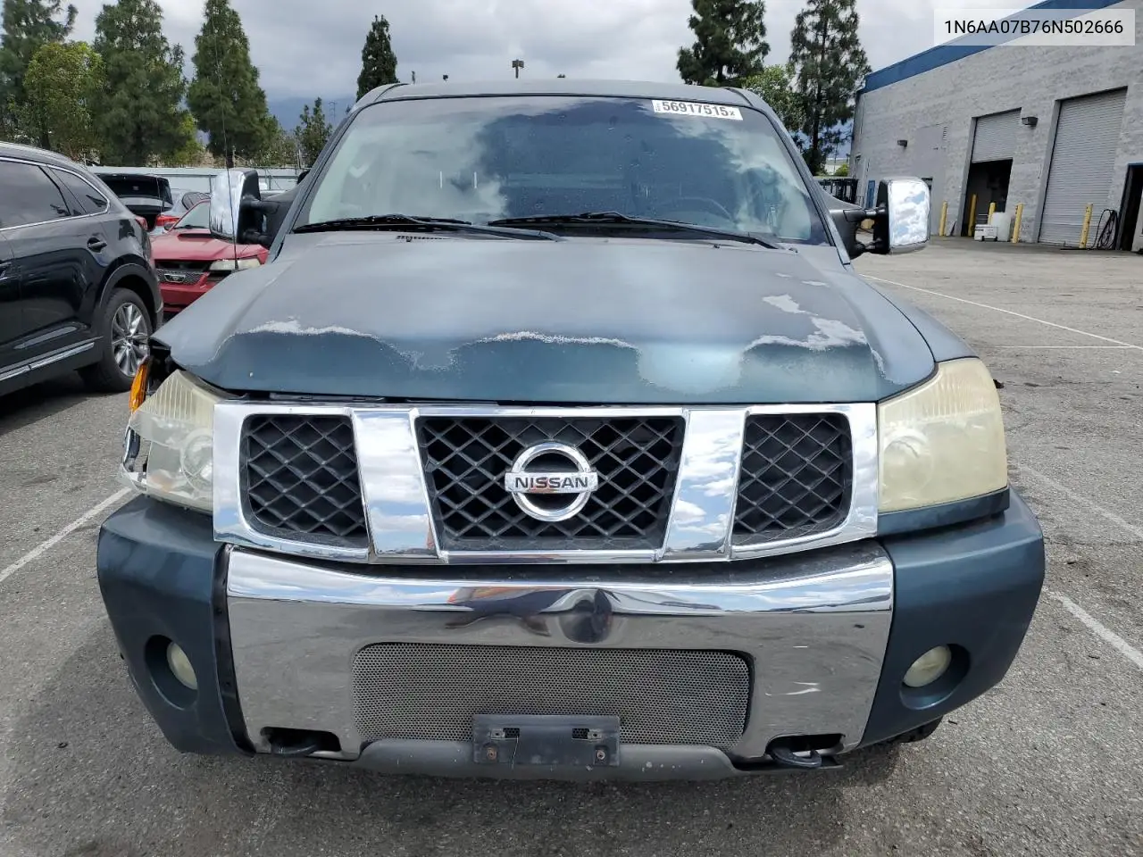 2006 Nissan Titan Xe VIN: 1N6AA07B76N502666 Lot: 56917515
