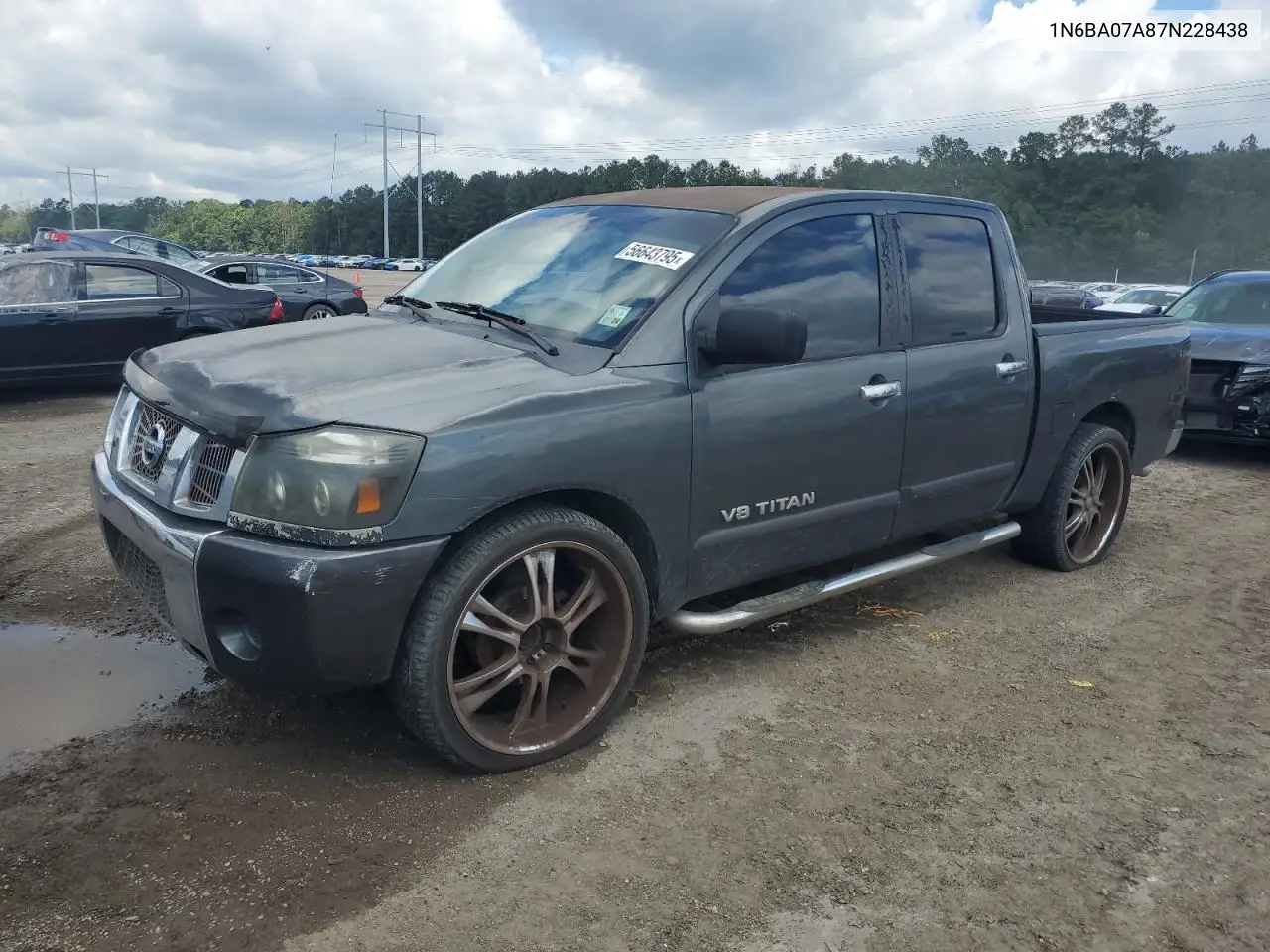 2007 Nissan Titan Xe VIN: 1N6BA07A87N228438 Lot: 56643795
