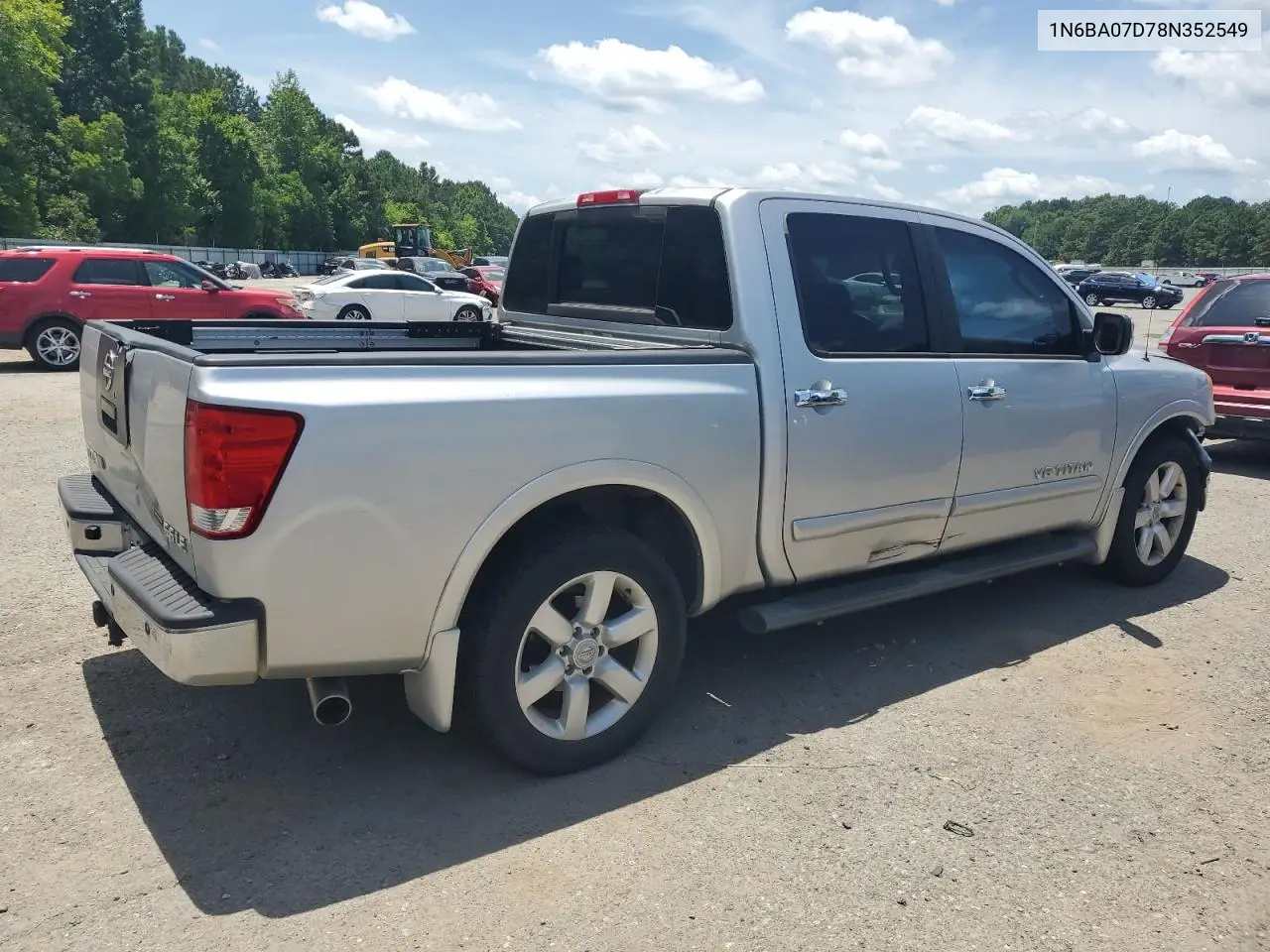 2008 Nissan Titan Xe VIN: 1N6BA07D78N352549 Lot: 62672695