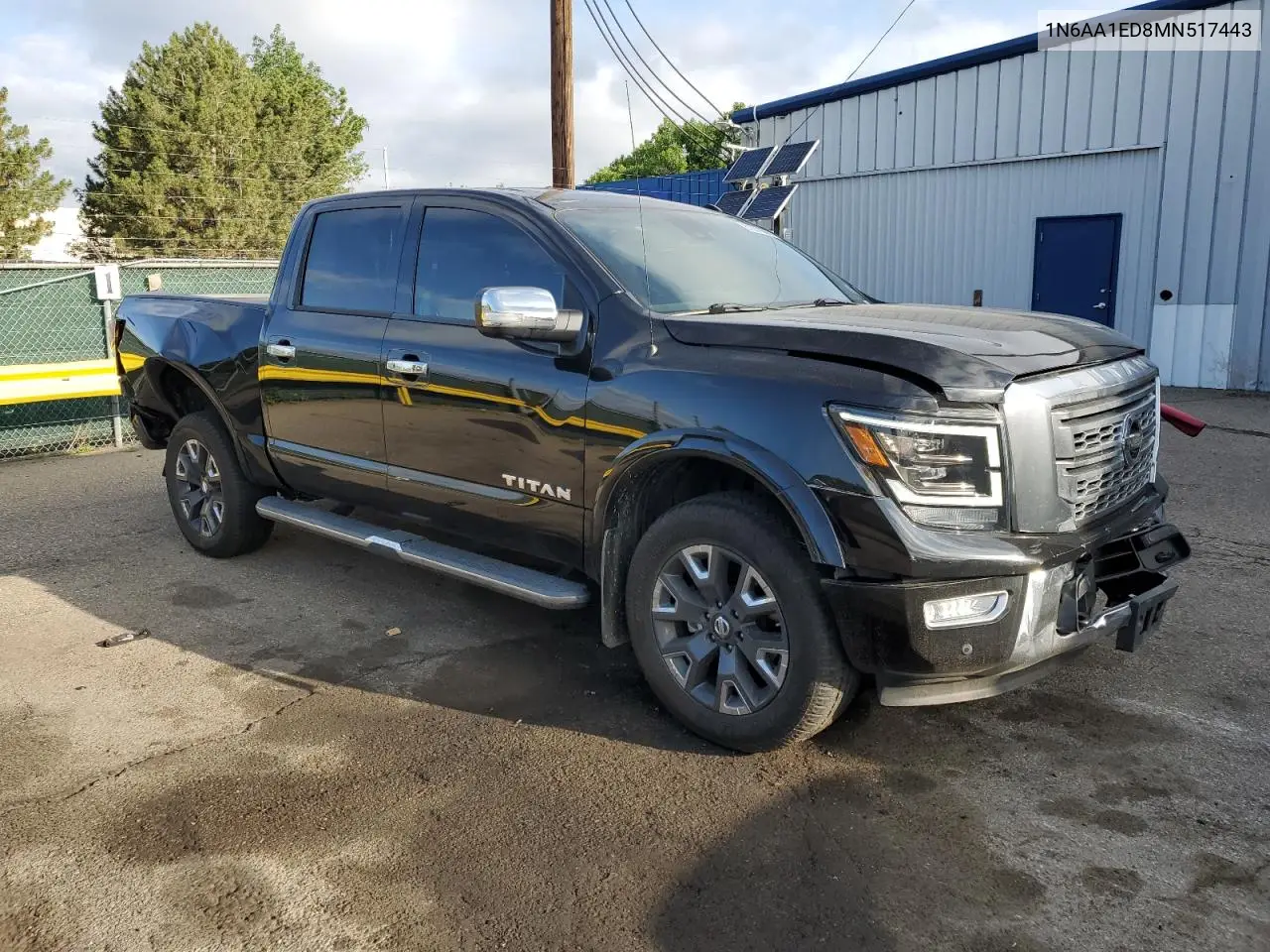 2021 Nissan Titan Sv VIN: 1N6AA1ED8MN517443 Lot: 61867695