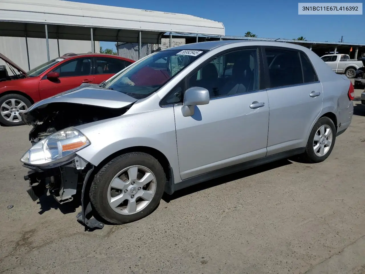 2007 Nissan Versa S VIN: 3N1BC11E67L416392 Lot: 56992945
