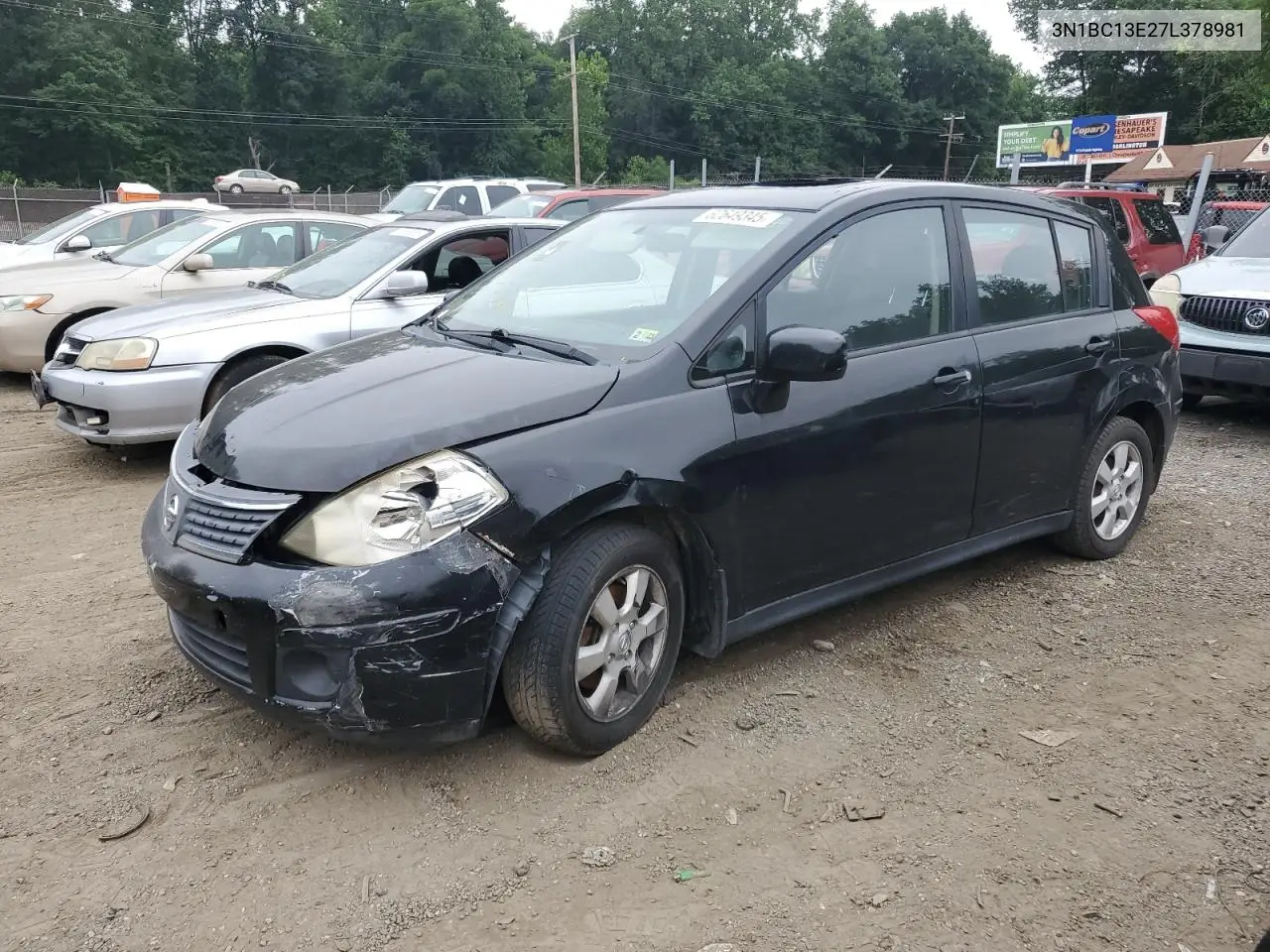 2007 Nissan Versa S VIN: 3N1BC13E27L378981 Lot: 62649345