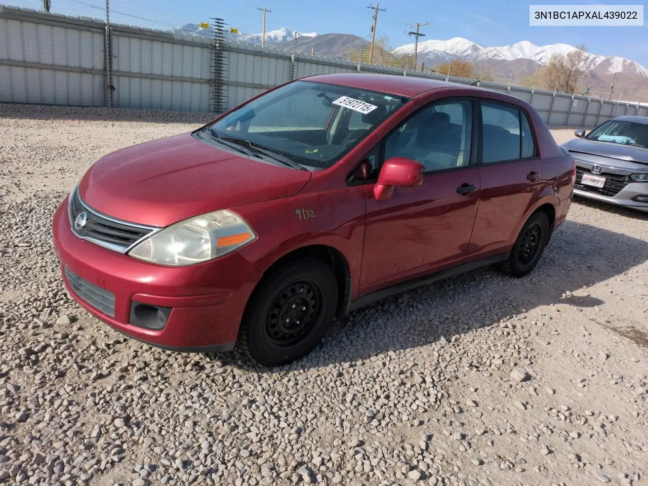 2010 Nissan Versa S VIN: 3N1BC1APXAL439022 Lot: 51972715