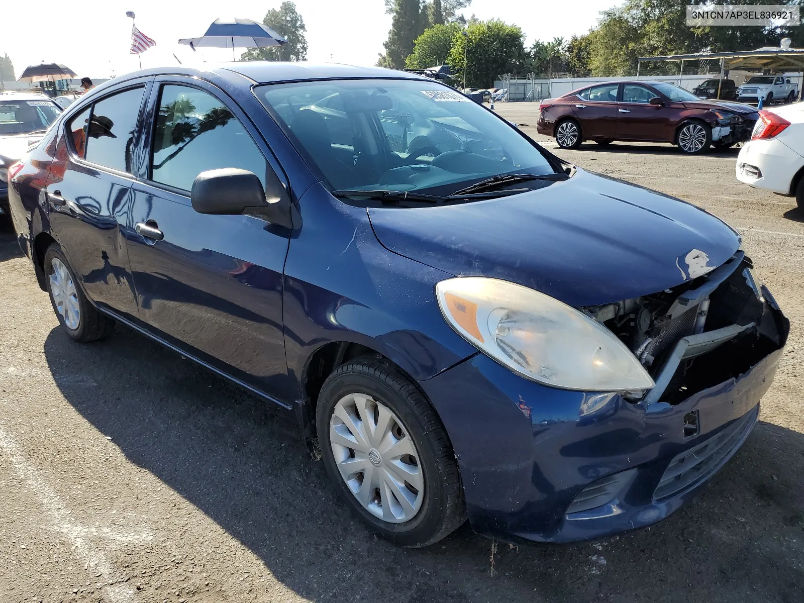 2014 Nissan Versa S VIN: 3N1CN7AP3EL836921 Lot: 68581674