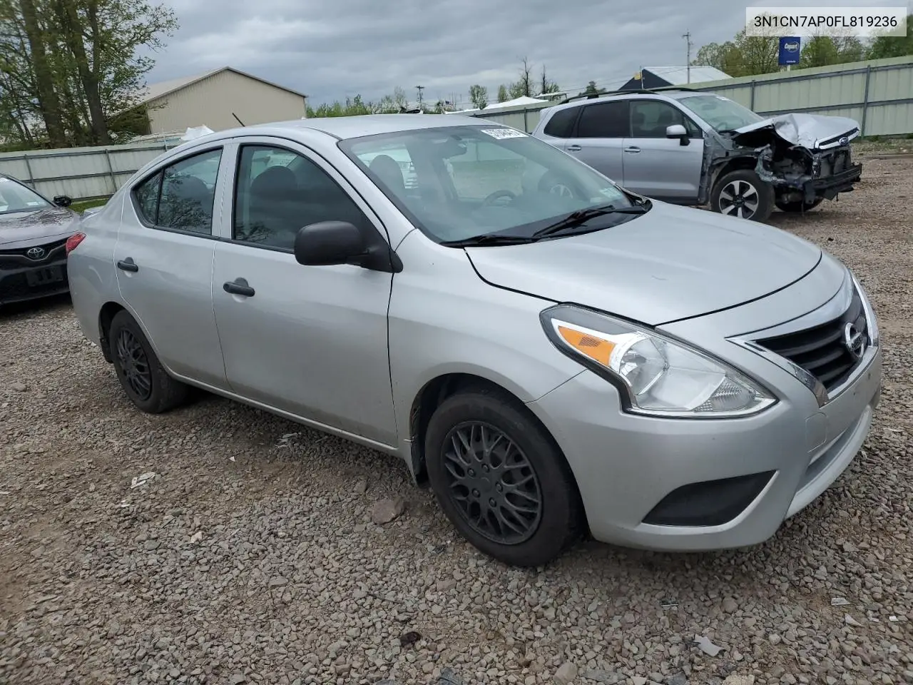 2015 Nissan Versa S VIN: 3N1CN7AP0FL819236 Lot: 57046475