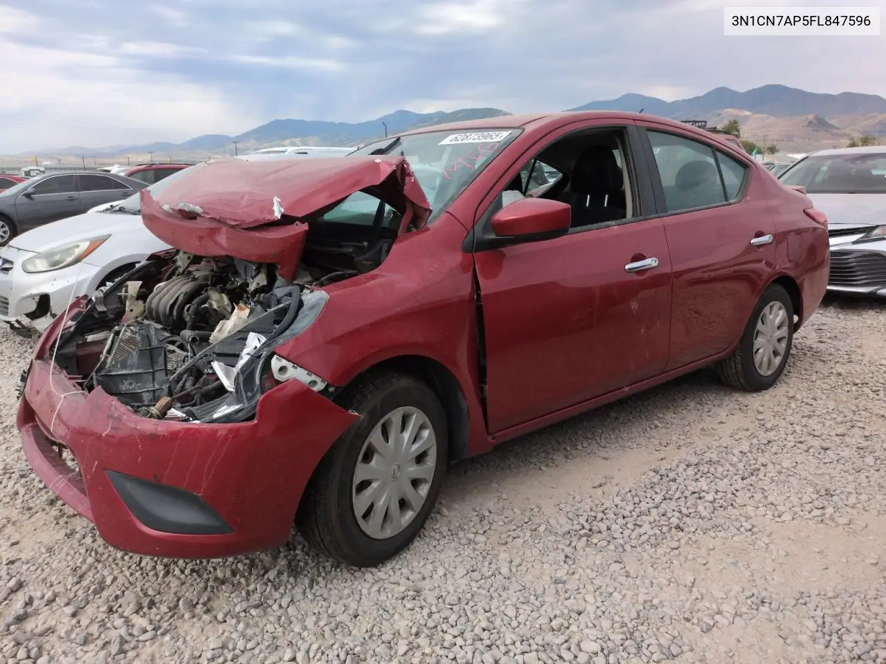 2015 Nissan Versa S VIN: 3N1CN7AP5FL847596 Lot: 62873965