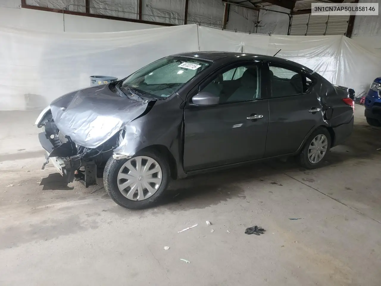 2016 Nissan Versa S VIN: 3N1CN7AP5GL858146 Lot: 58703115