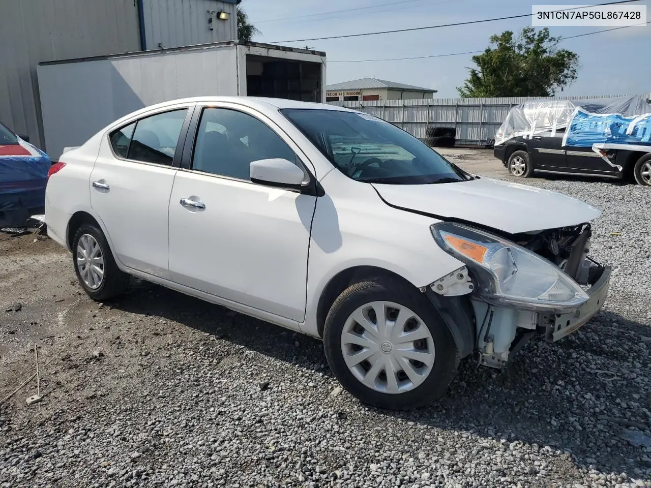 2016 Nissan Versa S VIN: 3N1CN7AP5GL867428 Lot: 61666515