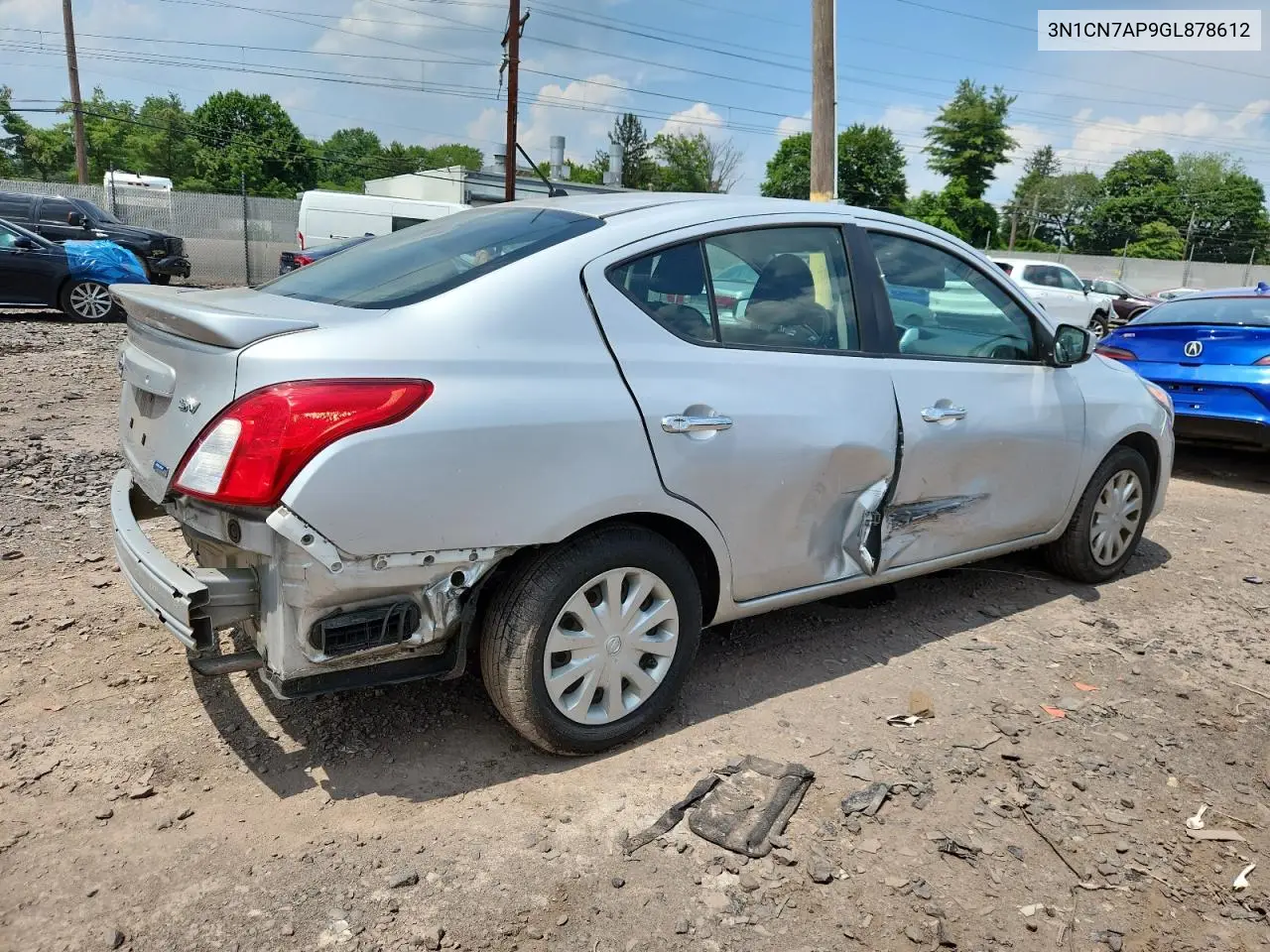 2016 Nissan Versa S VIN: 3N1CN7AP9GL878612 Lot: 62568095