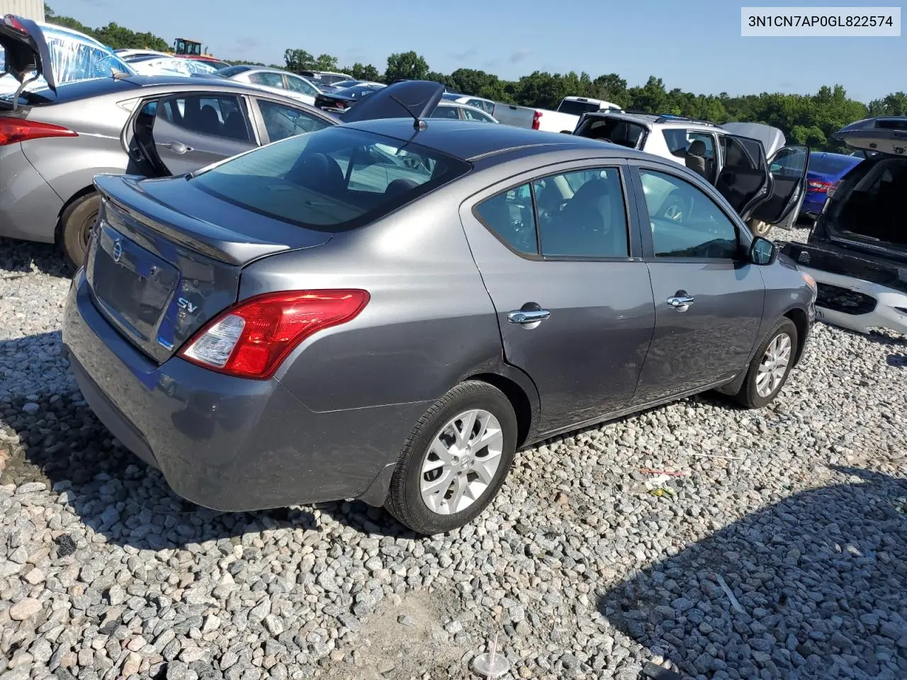 2016 Nissan Versa S VIN: 3N1CN7AP0GL822574 Lot: 62772135