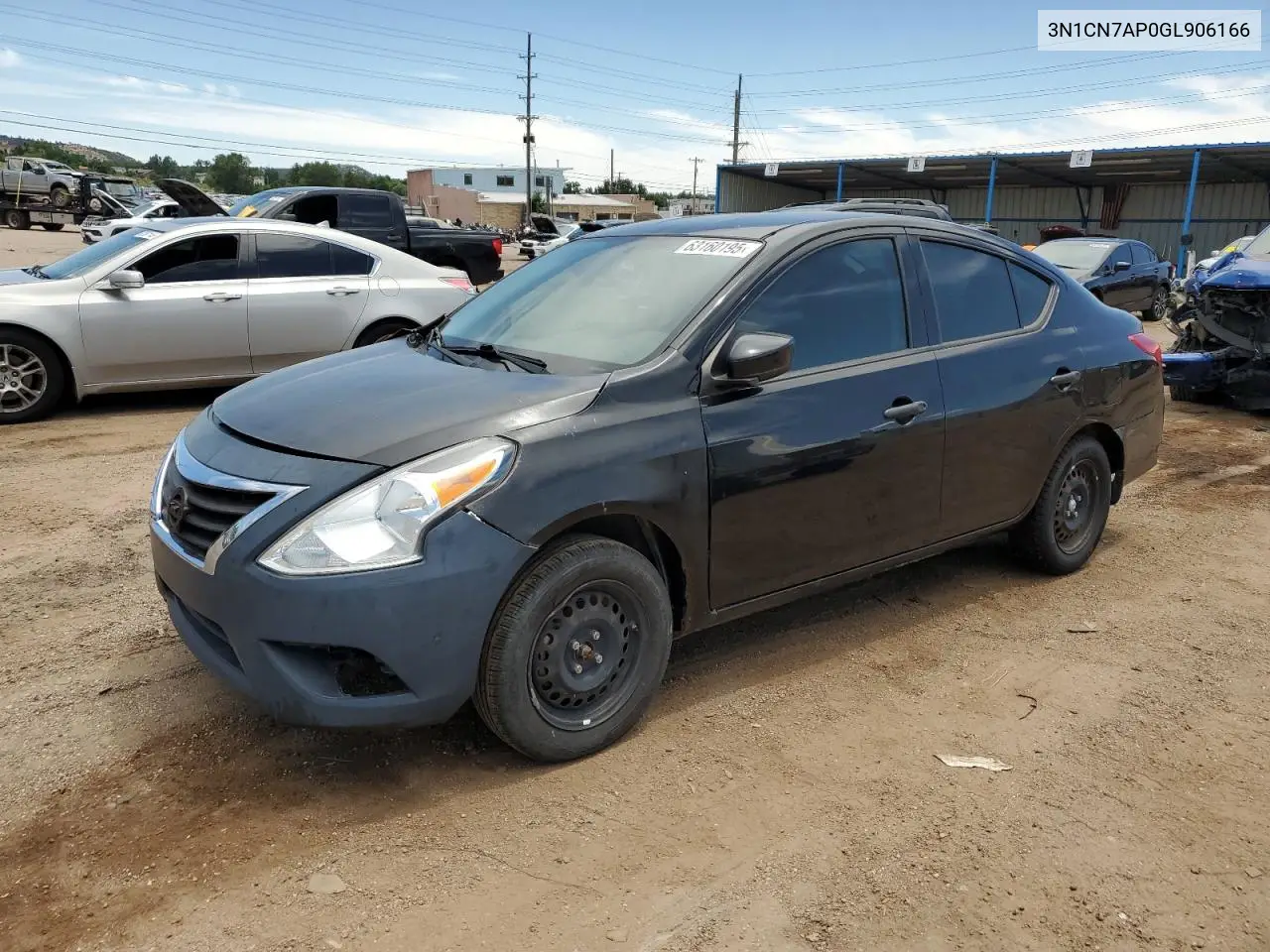 2016 Nissan Versa S VIN: 3N1CN7AP0GL906166 Lot: 63160195