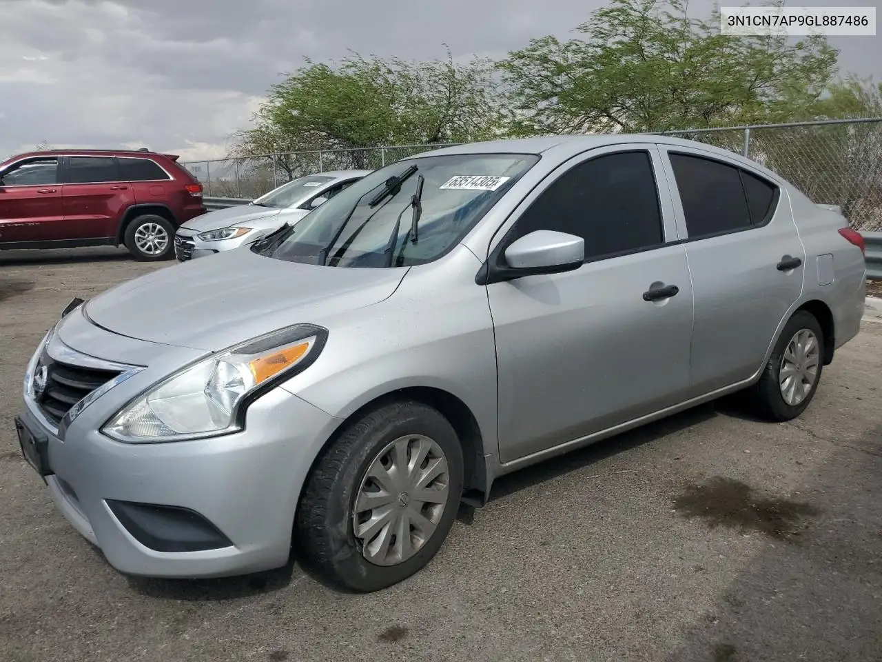 2016 Nissan Versa S VIN: 3N1CN7AP9GL887486 Lot: 63514305