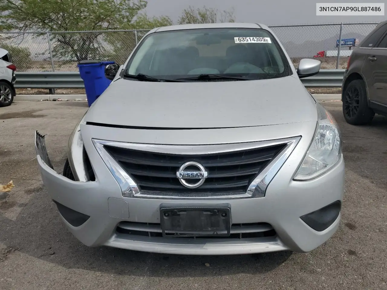 2016 Nissan Versa S VIN: 3N1CN7AP9GL887486 Lot: 63514305