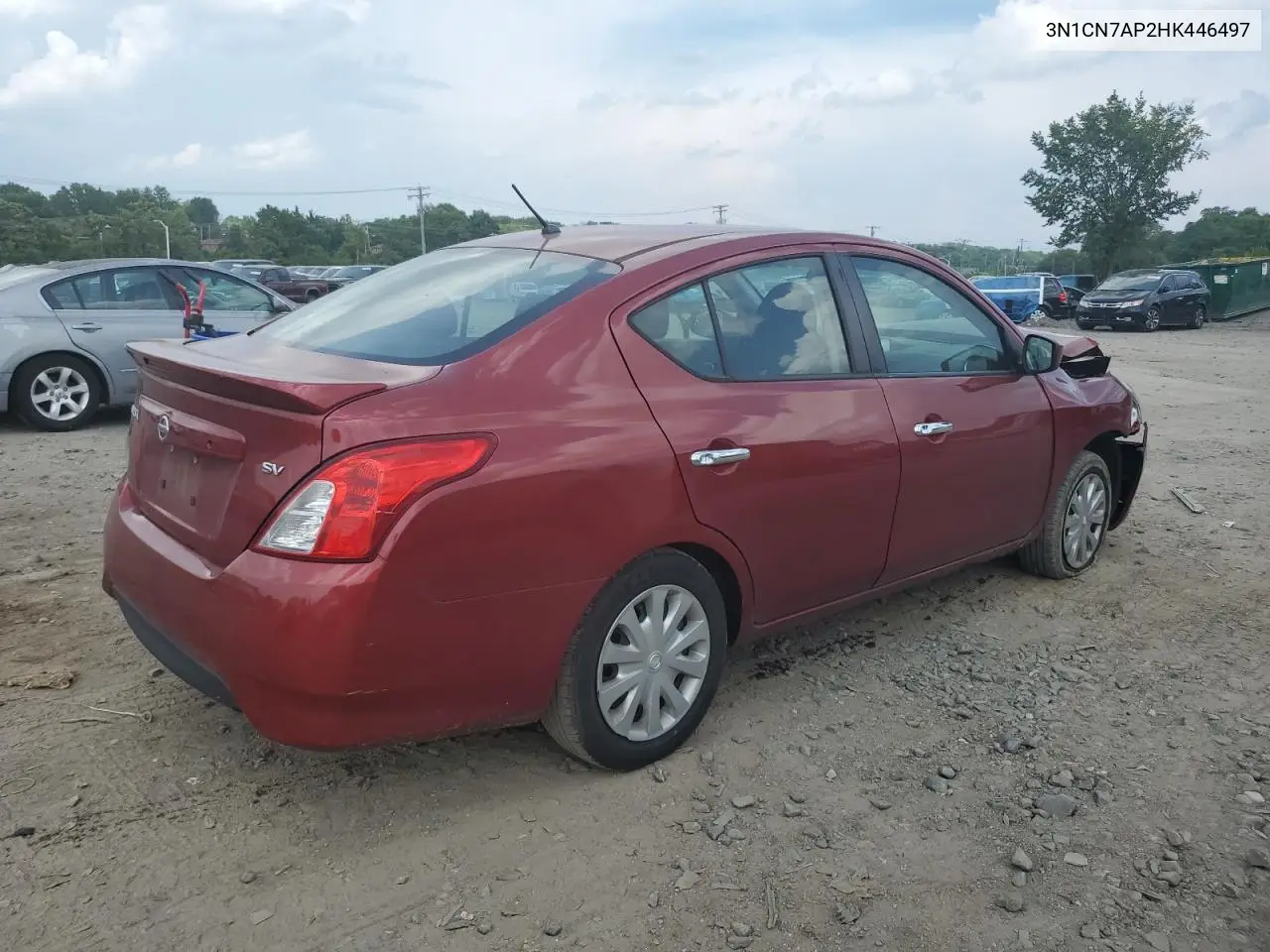 2017 Nissan Versa S VIN: 3N1CN7AP2HK446497 Lot: 62726875
