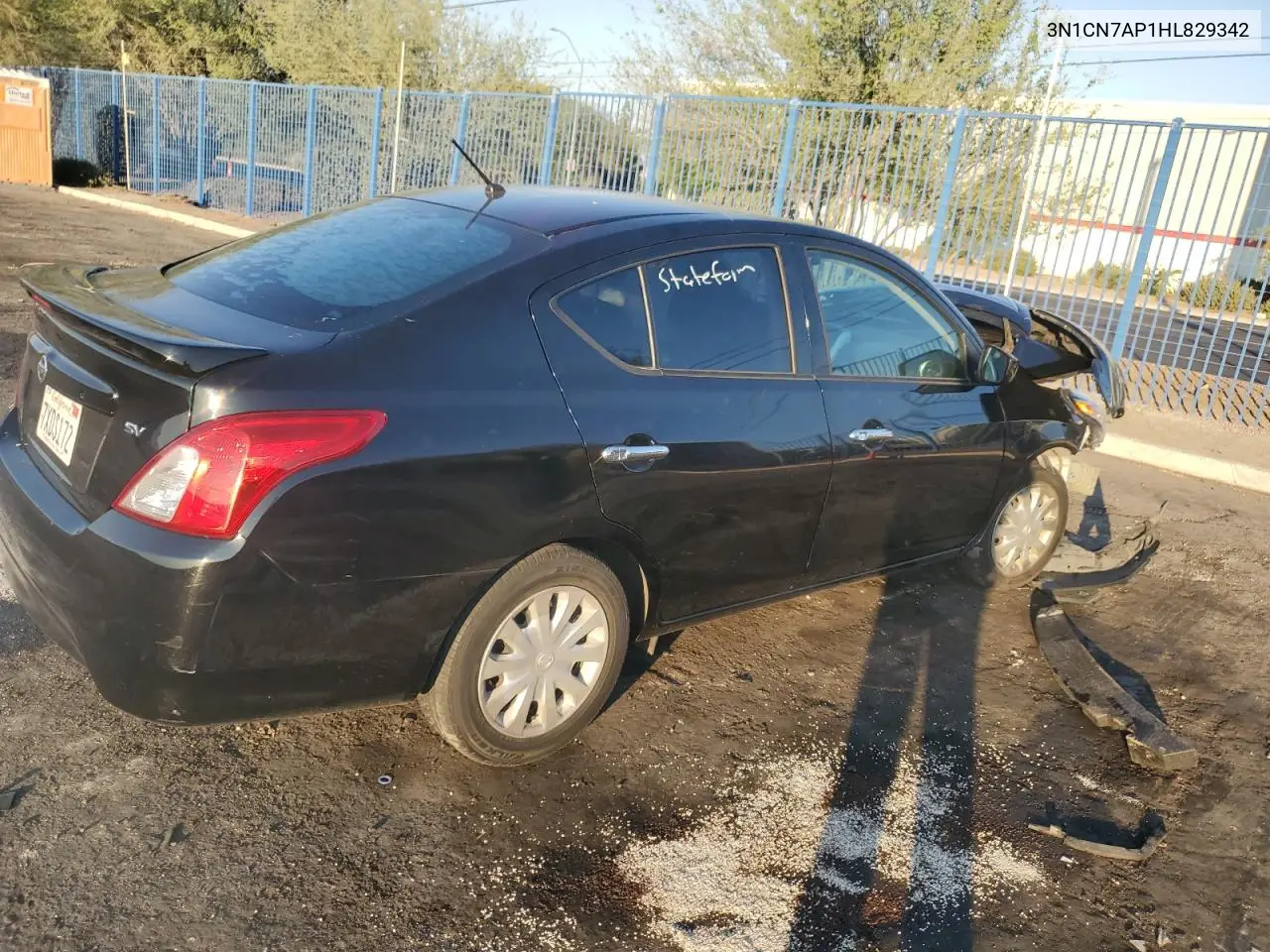 2017 Nissan Versa S VIN: 3N1CN7AP1HL829342 Lot: 63153555