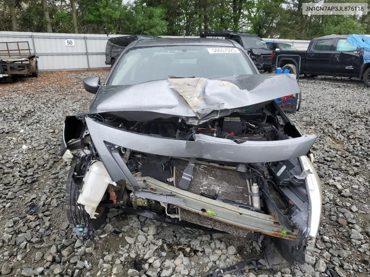 2018 Nissan Versa S VIN: 3N1CN7AP3JL876118 Lot: 56657025