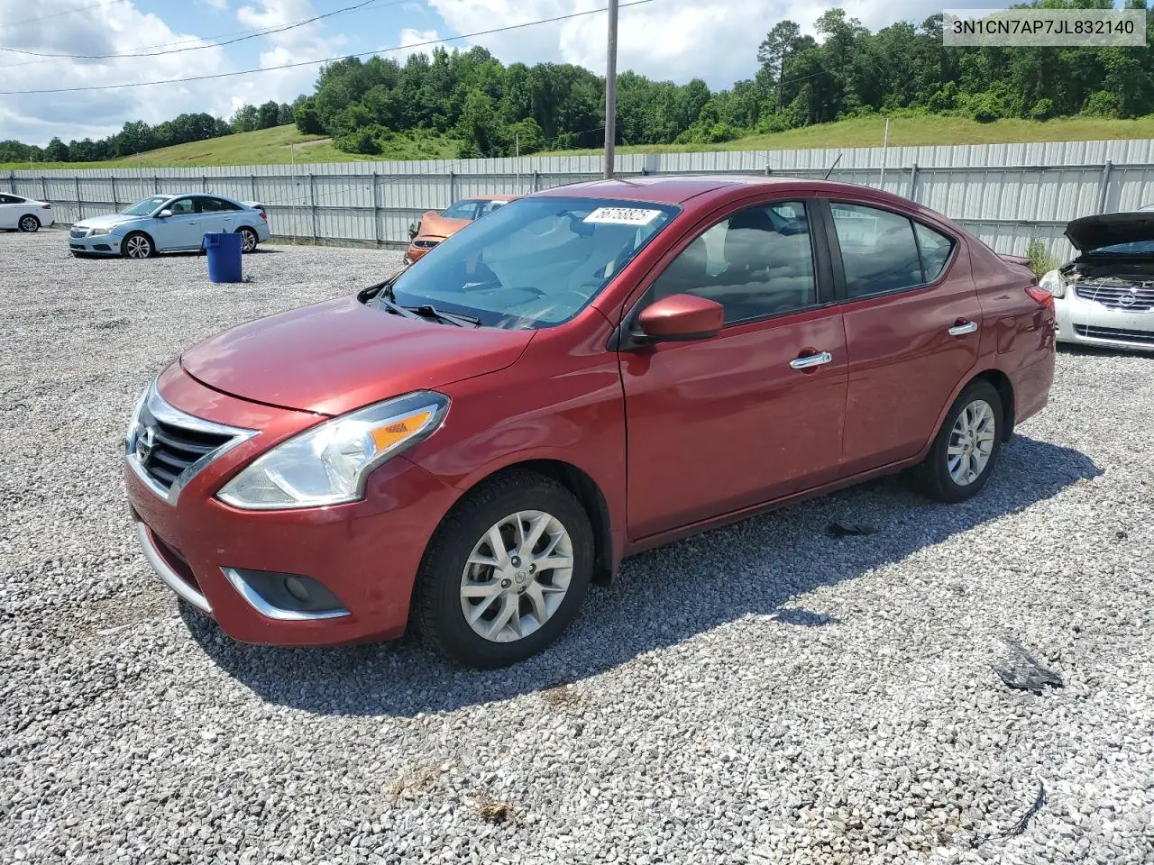 2018 Nissan Versa S VIN: 3N1CN7AP7JL832140 Lot: 56758825