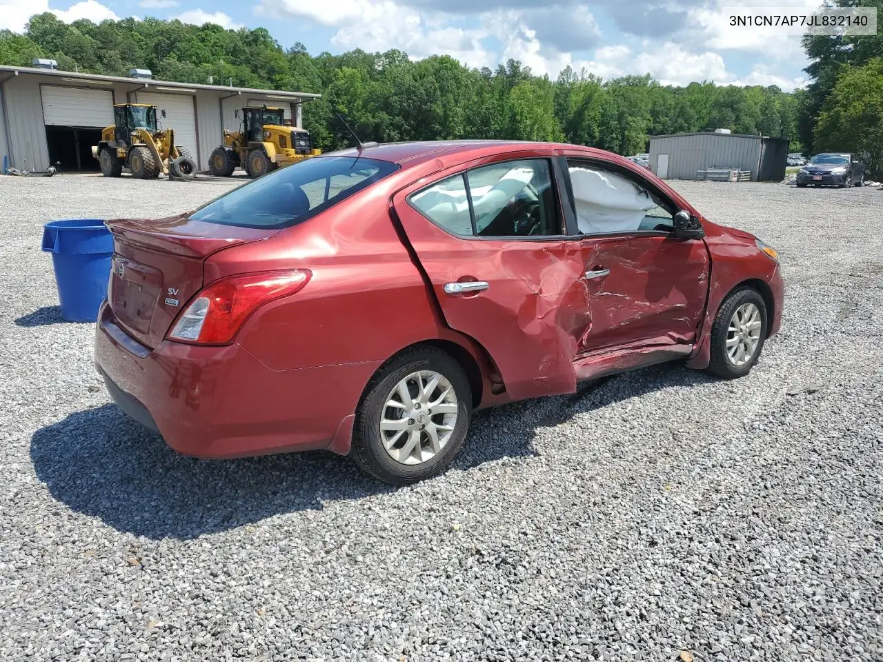 2018 Nissan Versa S VIN: 3N1CN7AP7JL832140 Lot: 56758825
