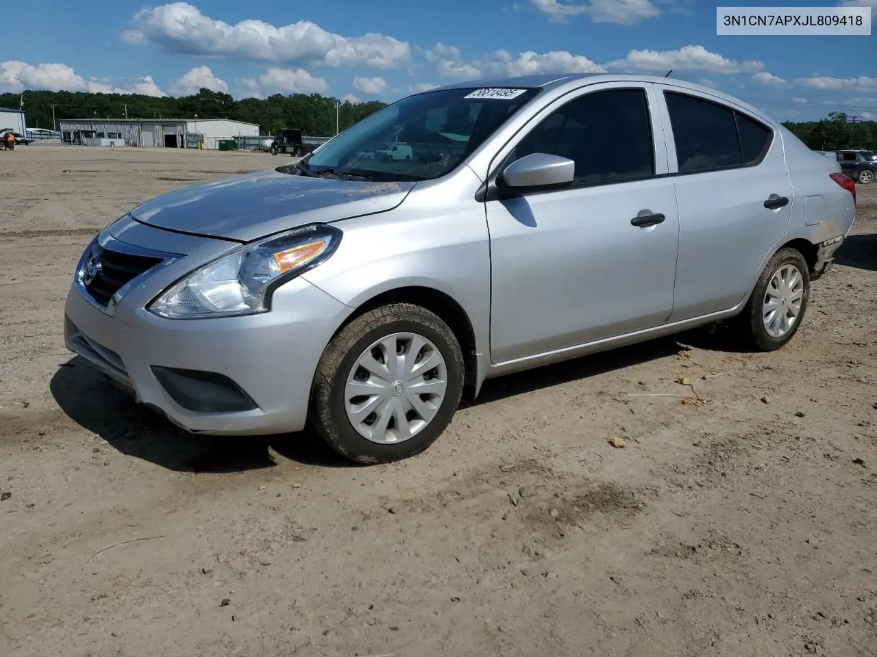 2018 Nissan Versa S VIN: 3N1CN7APXJL809418 Lot: 56818495