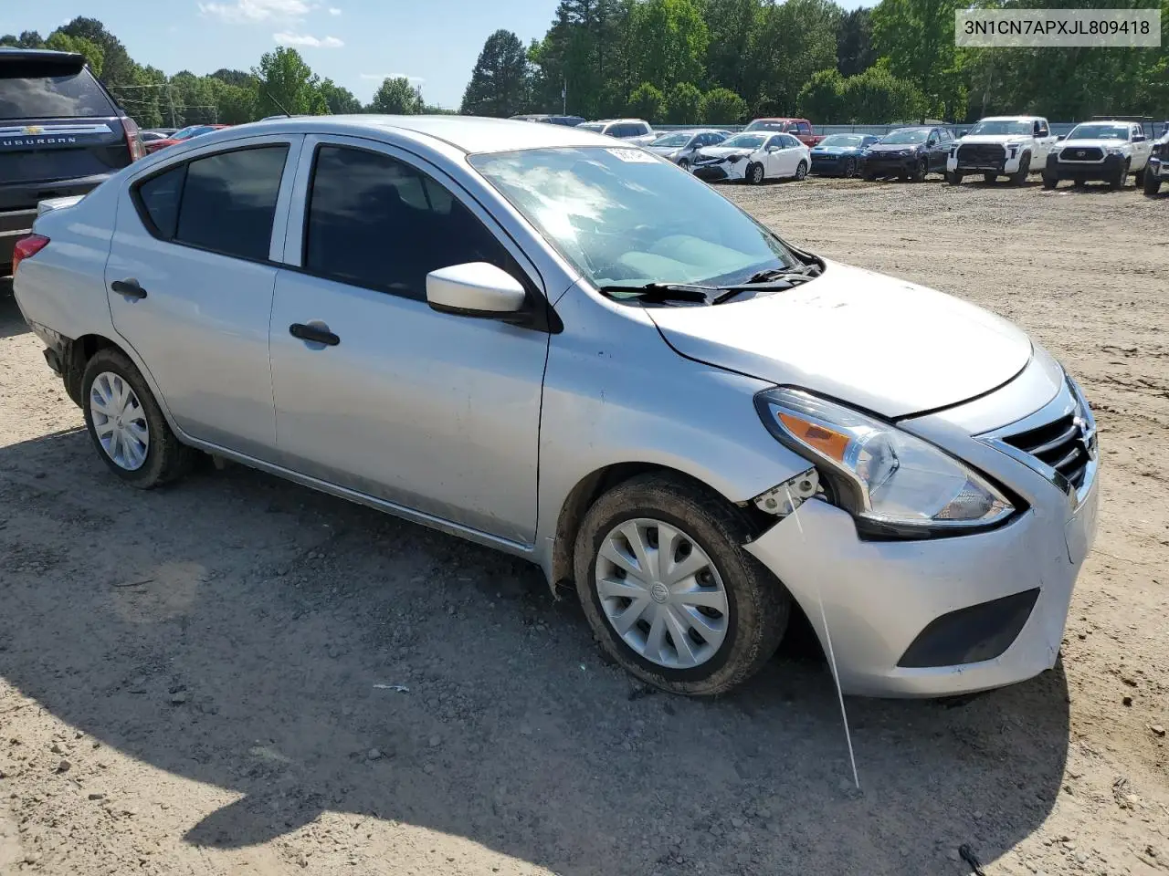2018 Nissan Versa S VIN: 3N1CN7APXJL809418 Lot: 56818495